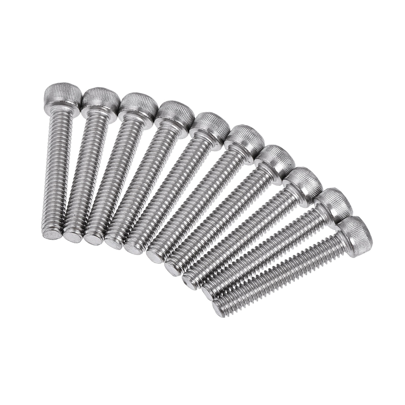 Harfington #8-32x1" Hex Socket Head Cap Screw Bolts 304 Stainless Steel Polished 25pcs