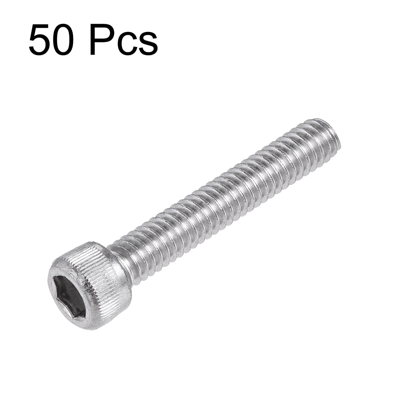 Harfington #8-32x1" Hex Socket Head Cap Screw Bolts 304 Stainless Steel Polished 50pcs