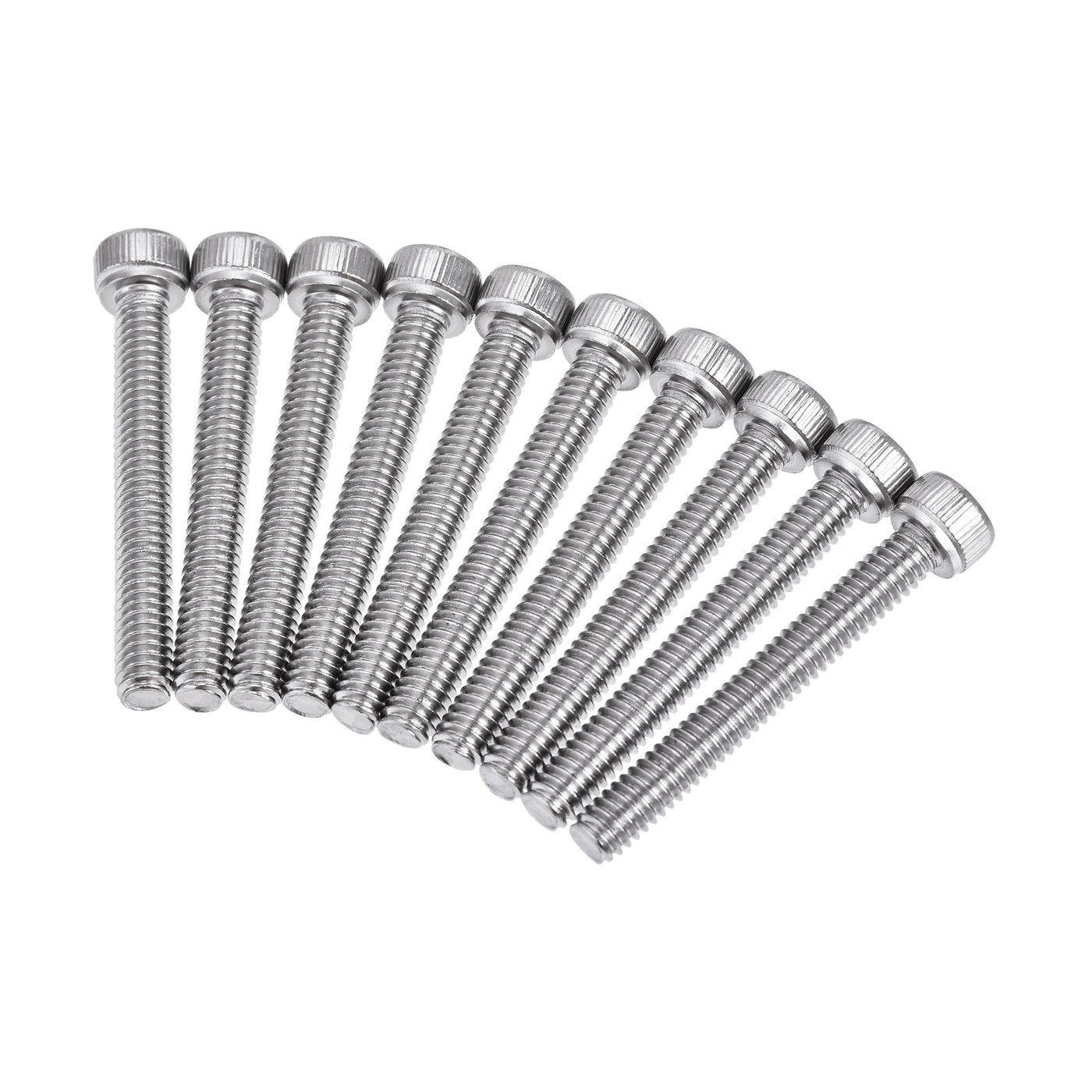 Harfington #8-32x1-1/4" Hex Socket Head Cap Screw Bolts 304 Stainless Steel Polished 25pcs