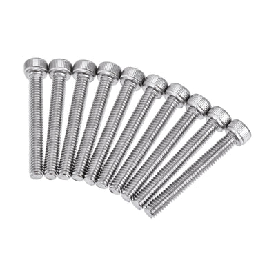Harfington #8-32x1-1/4" Hex Socket Head Cap Screw Bolts 304 Stainless Steel Polished 25pcs