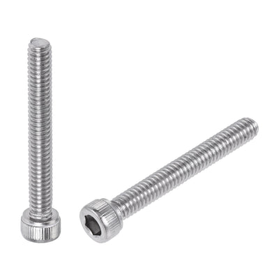 Harfington #8-32x1-1/4" Hex Socket Head Cap Screw Bolts 304 Stainless Steel Polished 25pcs