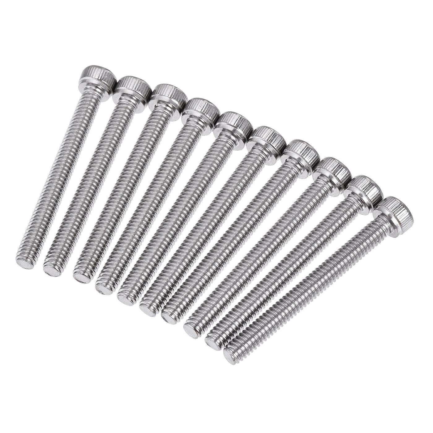 Harfington #8-32x1-1/2" Hex Socket Head Cap Screw Bolts 304 Stainless Steel Polished 50pcs