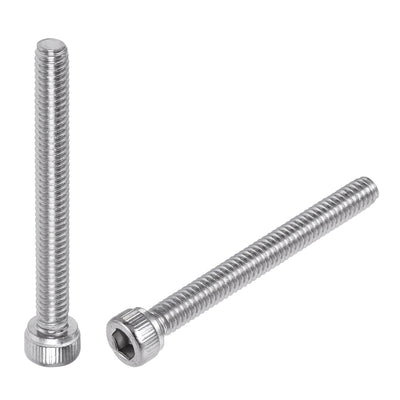 Harfington #8-32x1-1/2" Hex Socket Head Cap Screw Bolts 304 Stainless Steel Polished 50pcs