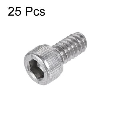 Harfington #10-24x3/8" Hex Socket Head Cap Screw Bolts 304 Stainless Steel Polished 25pcs