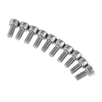 Harfington #10-24x3/8" Hex Socket Head Cap Screw Bolts 304 Stainless Steel Polished 25pcs
