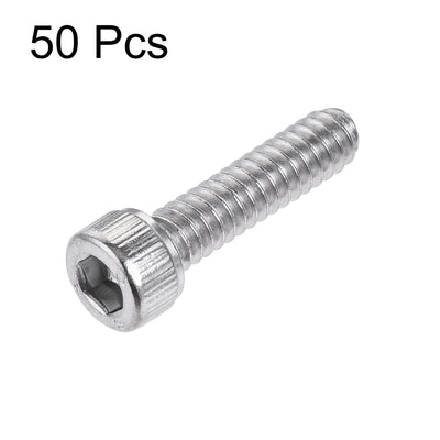 Harfington #10-24x3/4" Hex Socket Head Cap Screw Bolts 304 Stainless Steel Polished 50pcs