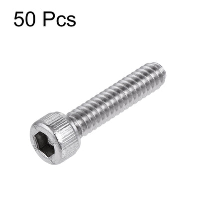 Harfington #10-24x7/8" Hex Socket Head Cap Screw Bolts 304 Stainless Steel Polished 50pcs