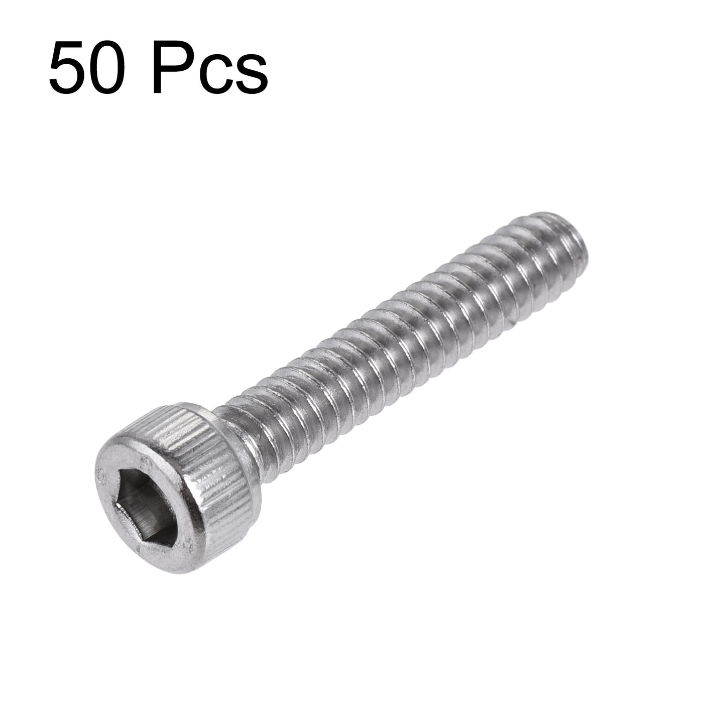 Harfington #10-24x1" Hex Socket Head Cap Screw Bolts 304 Stainless Steel Polished 50pcs