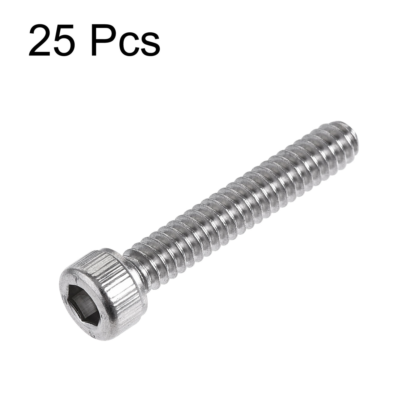 Harfington #10-24x1-1/8" Hex Socket Head Cap Screw Bolts 304 Stainless Steel Polished 25pcs