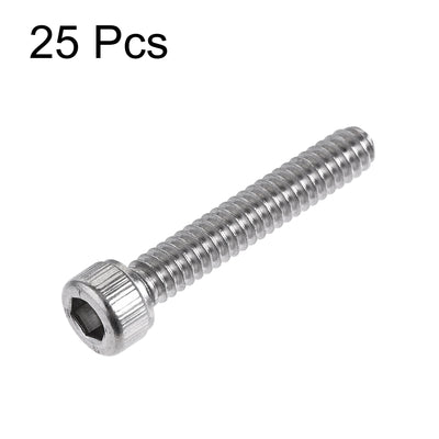 Harfington #10-24x1-1/8" Hex Socket Head Cap Screw Bolts 304 Stainless Steel Polished 25pcs