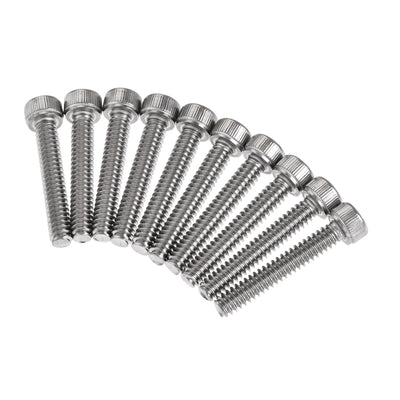 Harfington #10-24x1-1/8" Hex Socket Head Cap Screw Bolts 304 Stainless Steel Polished 25pcs