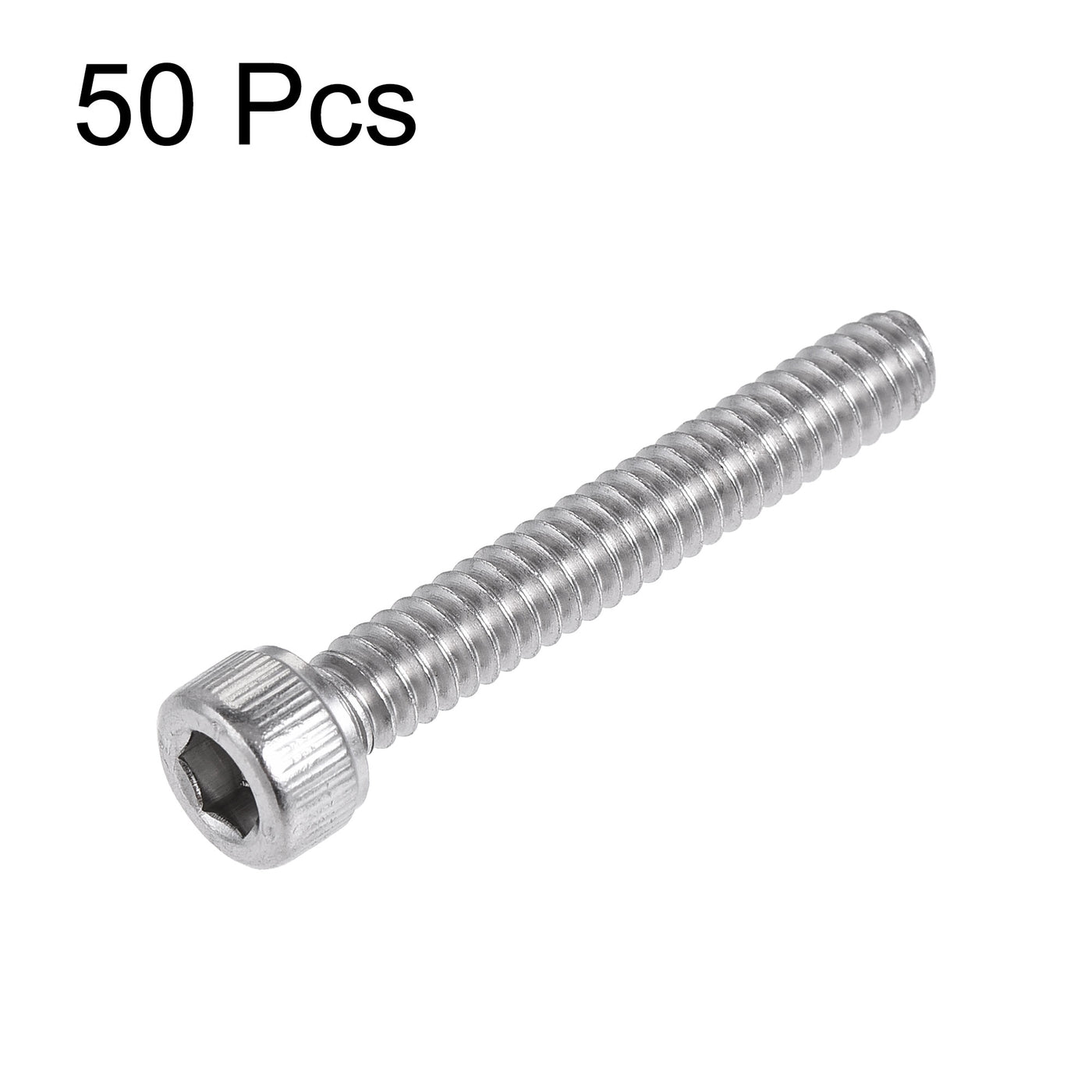 Harfington #10-24x1-1/4" Hex Socket Head Cap Screw Bolts 304 Stainless Steel Polished 50pcs
