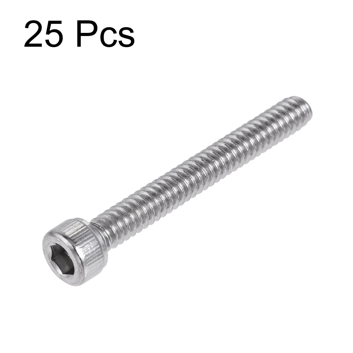 Harfington #10-24x1-1/2" Hex Socket Head Cap Screw Bolts 304 Stainless Steel Polished 25pcs