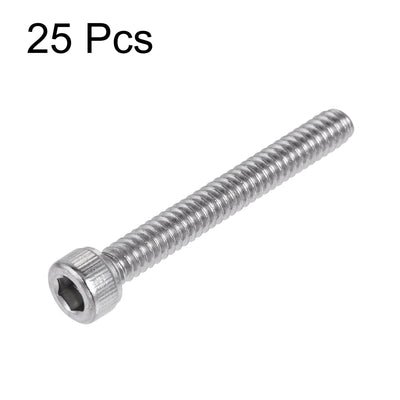 Harfington #10-24x1-1/2" Hex Socket Head Cap Screw Bolts 304 Stainless Steel Polished 25pcs