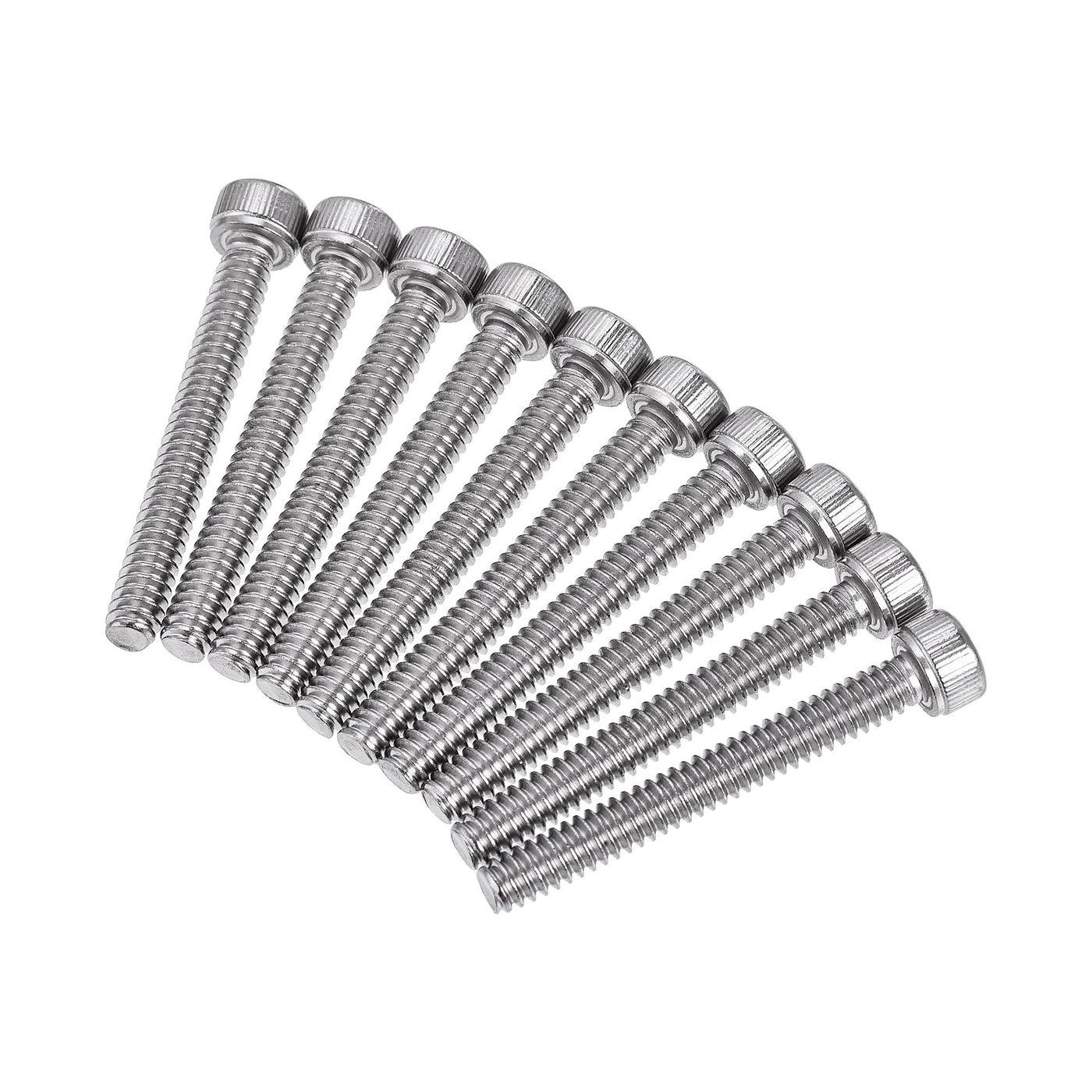 Harfington #10-24x1-1/2" Hex Socket Head Cap Screw Bolts 304 Stainless Steel Polished 25pcs