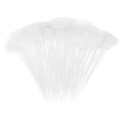 Harfington 150pcs Nylon Cable Ties Tags Label Marker Self-Locking for Marking Organizing 100mm White