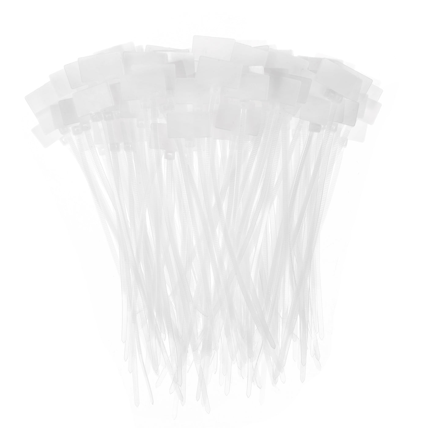 Harfington 150pcs Nylon Cable Ties Tags Label Marker Self-Locking for Marking Organizing 150mm White