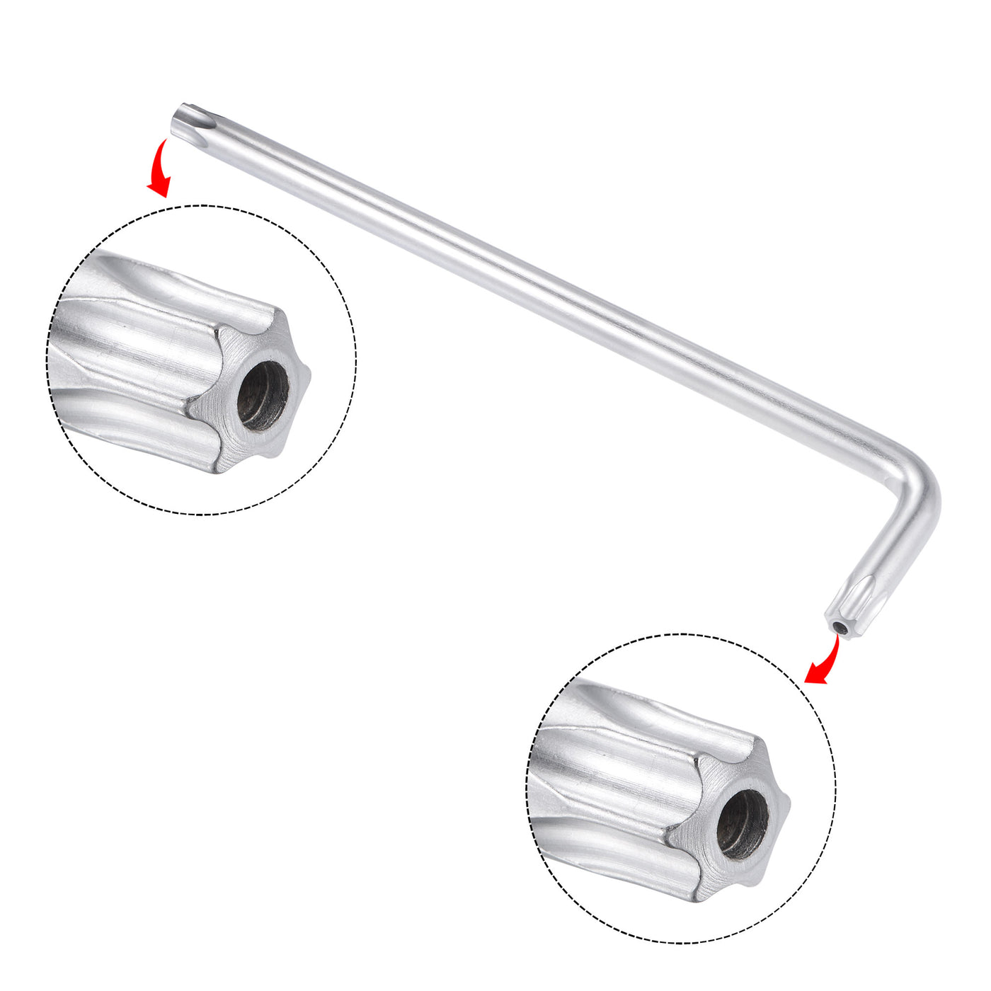 Harfington Anti Tamper Proof Torx Star Key Bit Wrench, L-Shape Long Arm, CR-V Steel