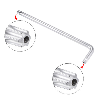 Harfington Anti Tamper Proof Torx Star Key Bit Wrench, L-Shape Long Arm, CR-V Steel