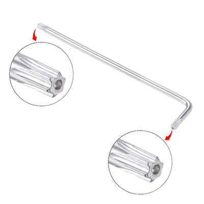 Harfington Anti Tamper Proof Torx Star Key Bit Wrench, L-Shape Long Arm CR-V Steel