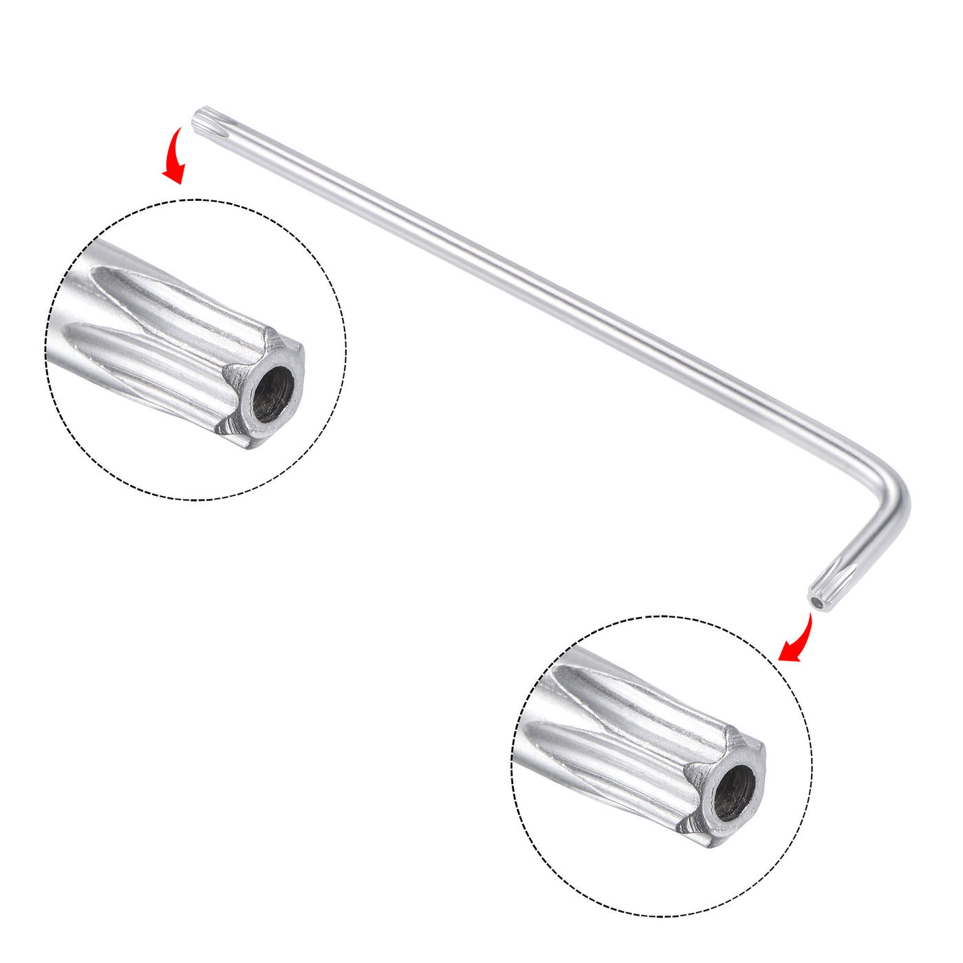 Harfington Anti Tamper Proof Torx Star Key Bit Wrench, L-Shape Long Arm CR-V Steel