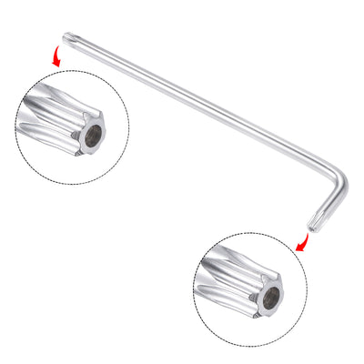 Harfington Anti Tamper Proof Torx Star Key Bit Wrench, L-Shape Long Arm CR-V Steel
