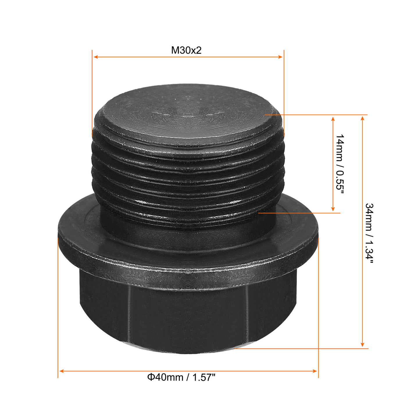 Harfington Outer Hex Head Pipe Fitting Plug 2Pcs