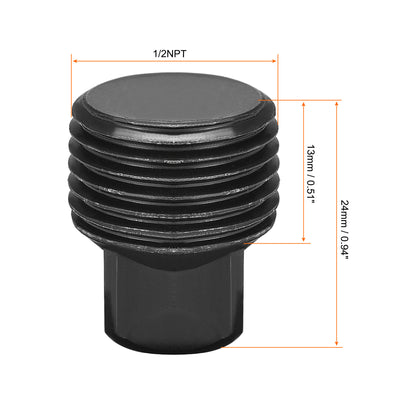 Harfington Outer Square Head Socket Pipe Fitting Plug 2Pcs