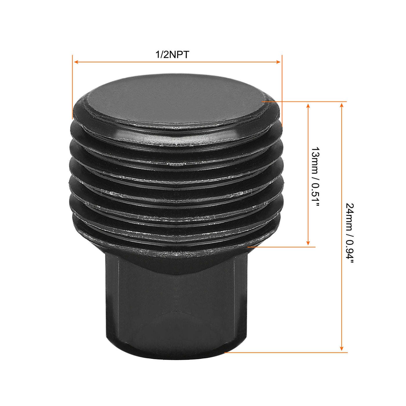 Harfington Outer Square Head Socket Pipe Fitting Plug 2Pcs