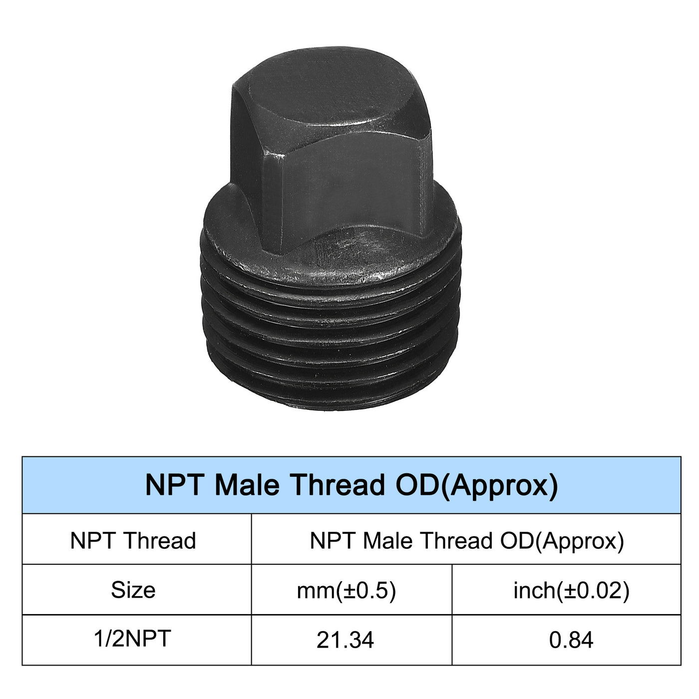 Harfington Outer Square Head Socket Pipe Fitting Plug 2Pcs