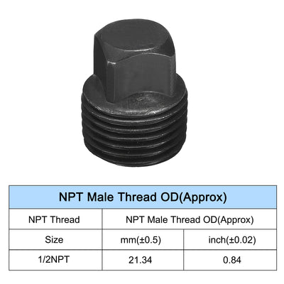 Harfington Outer Square Head Socket Pipe Fitting Plug 2Pcs