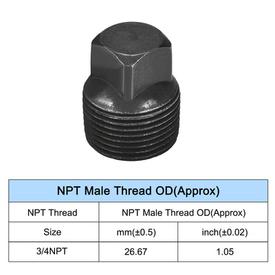 Harfington Outer Square Head Socket Pipe Fitting Plug