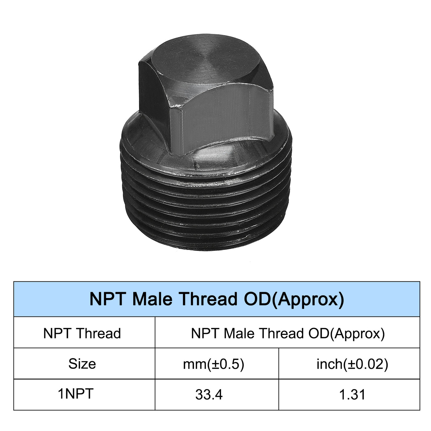 Harfington Outer Square Head Socket Pipe Fitting Plug 2Pcs