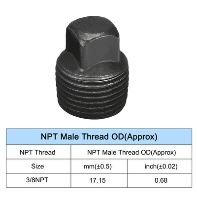 Harfington Outer Square Head Socket Pipe Fitting Plug 2Pcs