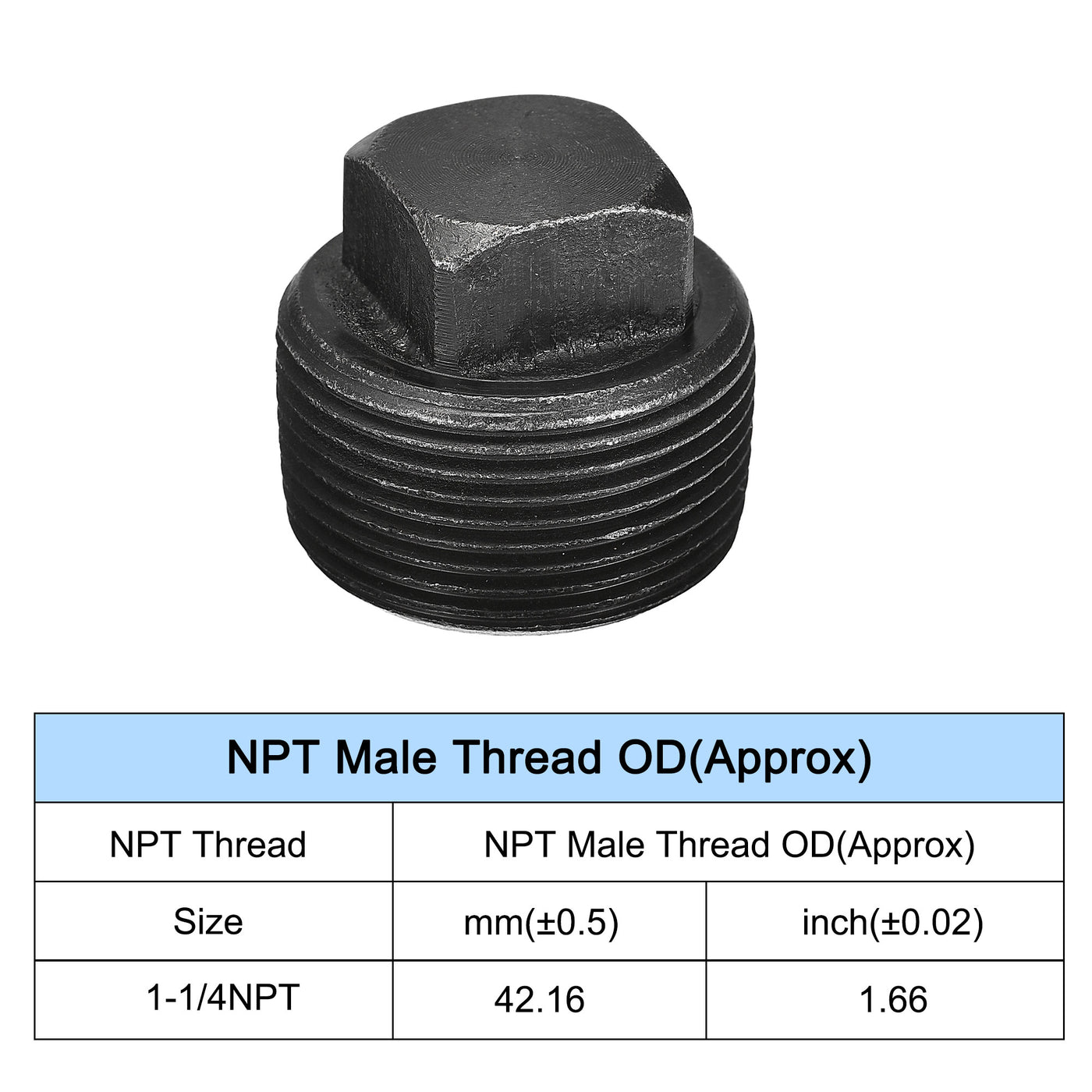 Harfington Outer Square Head Socket Pipe Fitting Plug