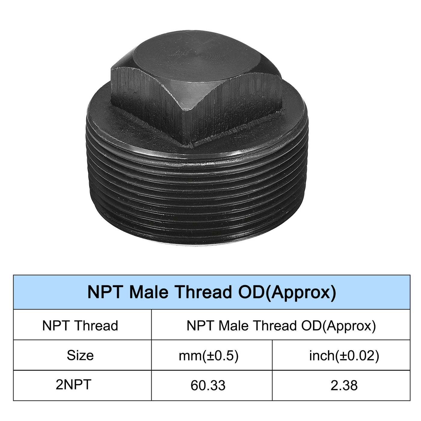 Harfington Outer Square Head Socket Pipe Fitting Plug