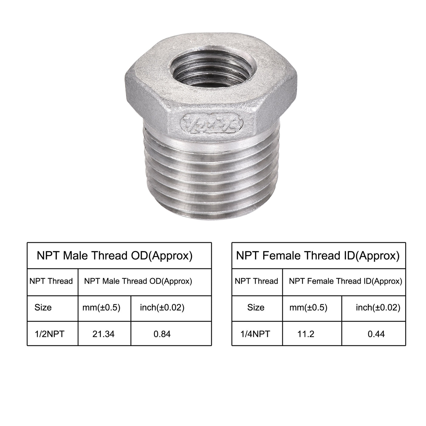 Harfington Reducer Hex Bushing Fitting 2Pcs