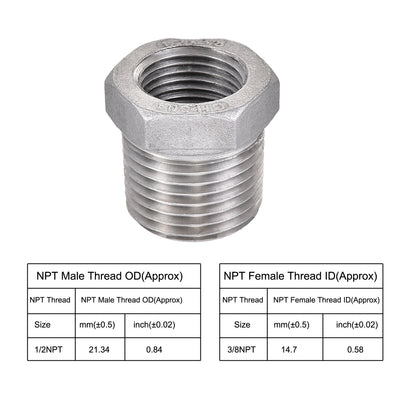 Harfington Reducer Hex Bushing Fitting 2Pcs