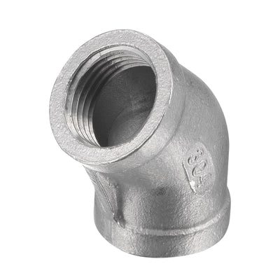 Harfington Pipe Fitting 45 Degree Elbow NPT Female Thread Hose Connector Adapter 304 Stainless Steel