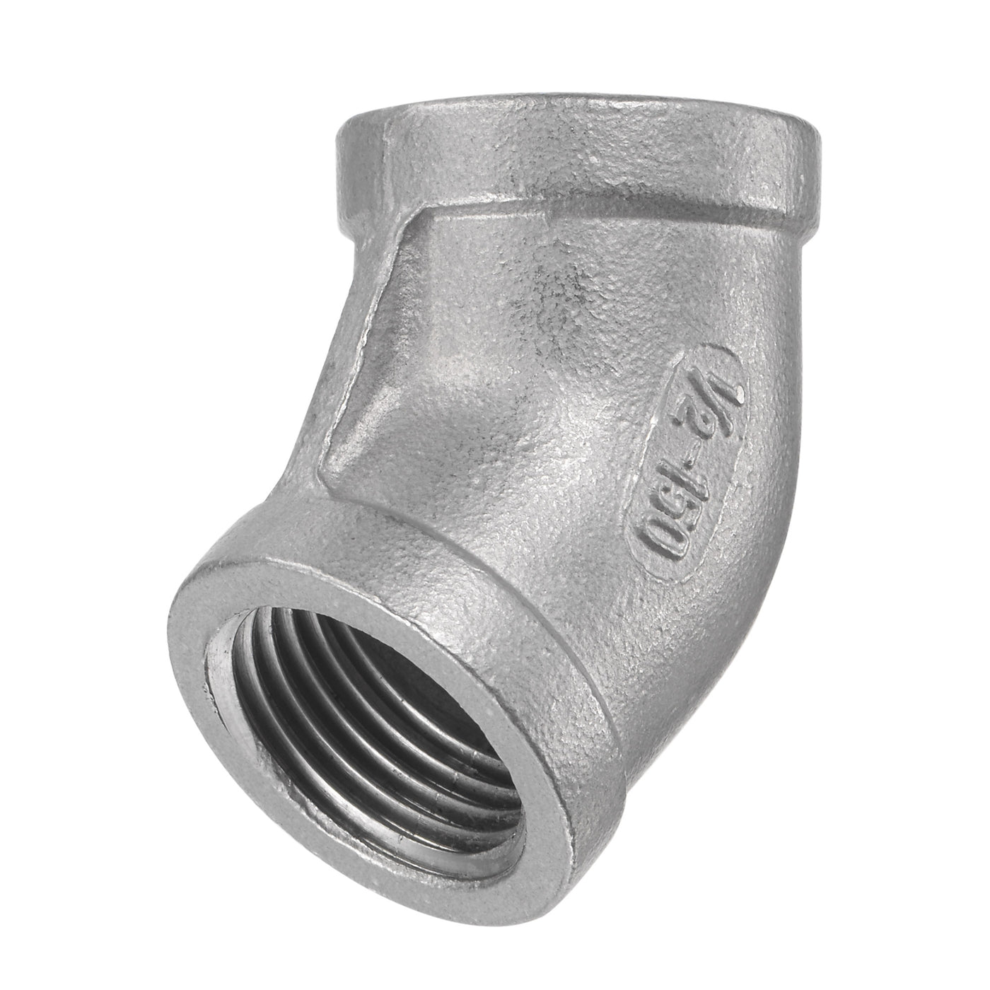 Harfington Pipe Fitting 45 Degree Elbow NPT Female Thread Hose Connector Adapter 304 Stainless Steel