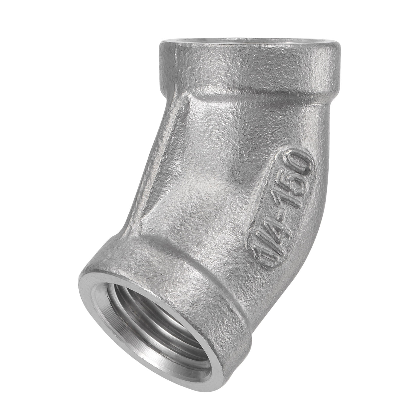 Harfington Pipe Fitting 45 Degree Elbow NPT Female Thread Hose Connector Adapter 304 Stainless Steel