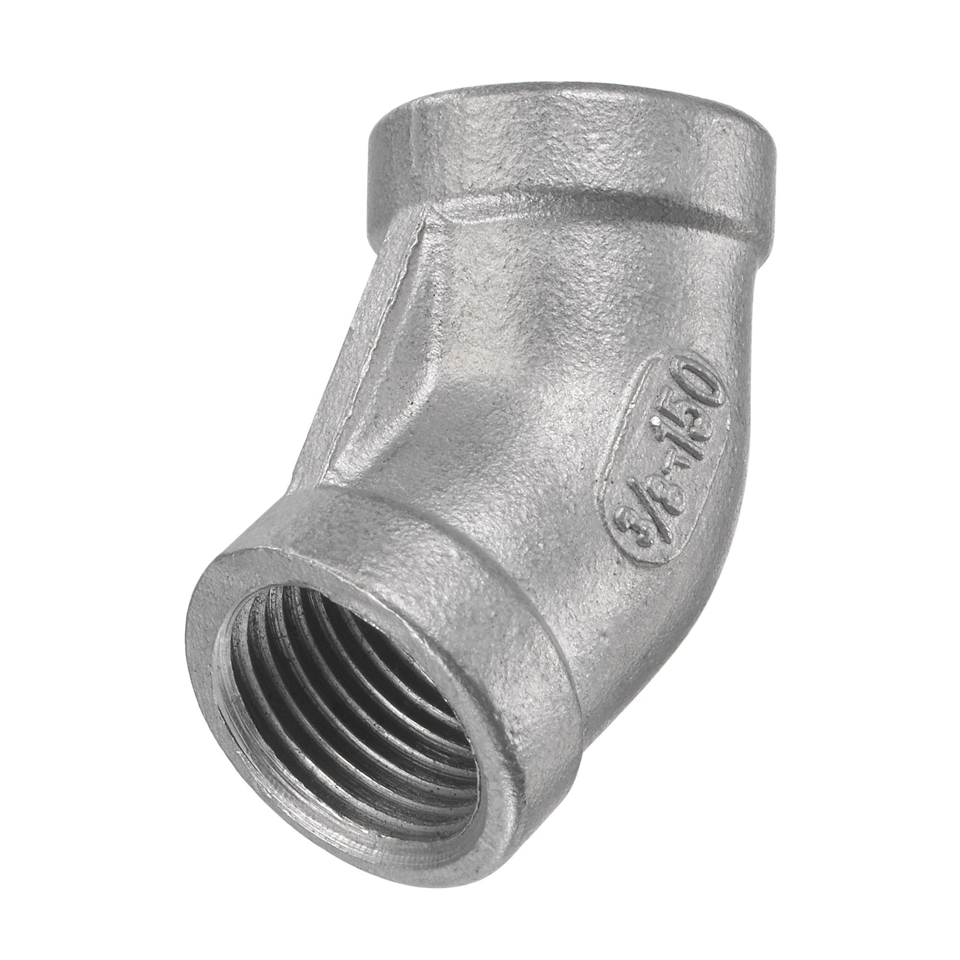 Harfington Pipe Fitting 45 Degree Elbow NPT Female Thread Hose Connector Adapter 304 Stainless Steel