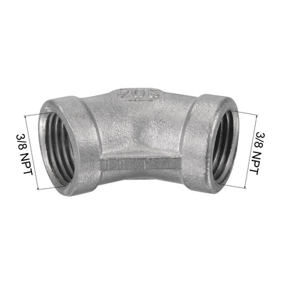 Harfington Pipe Fittings 45 Degree Elbow NPT Female Thread Hose Connector Adapter 304 Stainless Steel