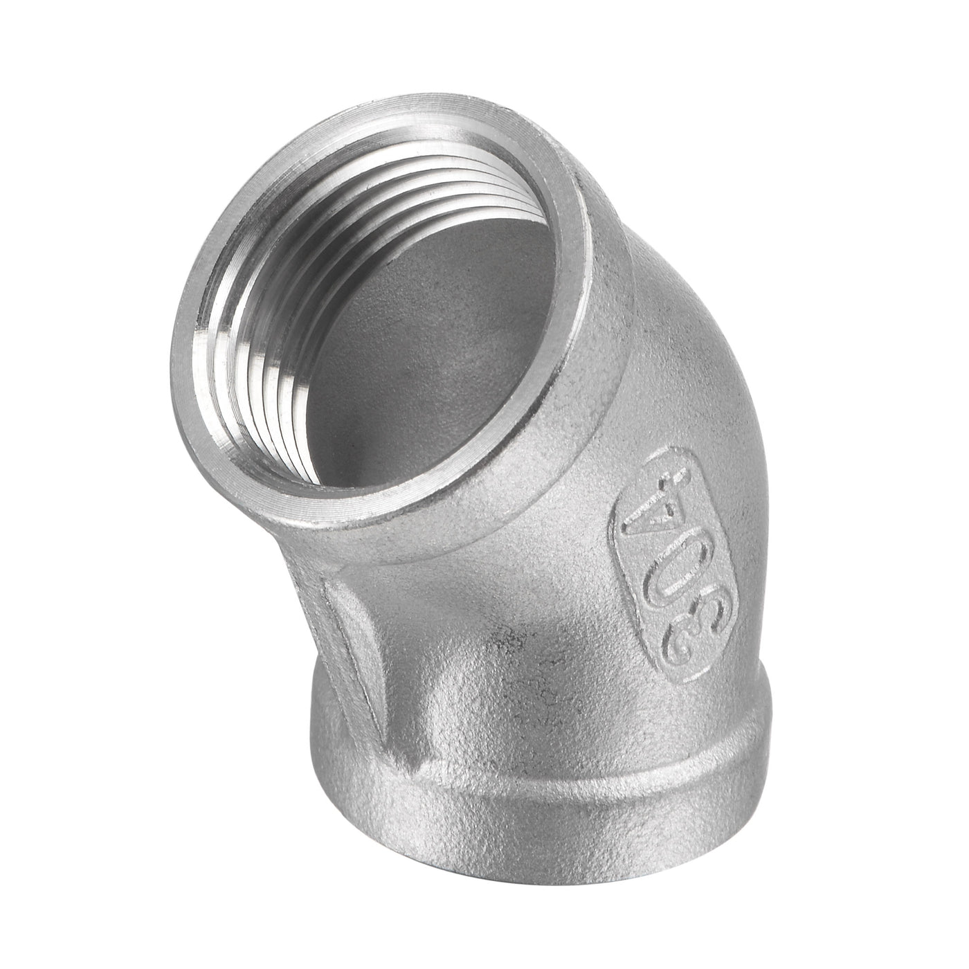 Harfington Pipe Fitting 45 Degree Elbow NPT Female Thread Hose Connector Adapter 304 Stainless Steel