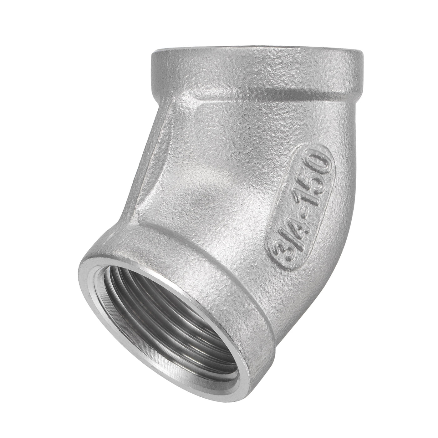 Harfington Pipe Fitting 45 Degree Elbow NPT Female Thread Hose Connector Adapter 304 Stainless Steel