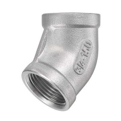 Harfington Pipe Fitting 45 Degree Elbow NPT Female Thread Hose Connector Adapter 304 Stainless Steel
