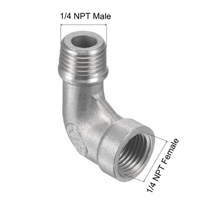 Harfington Pipe Fittings Elbow NPT Male to Female Thread Hose Connector Adapter 304 Stainless Steel