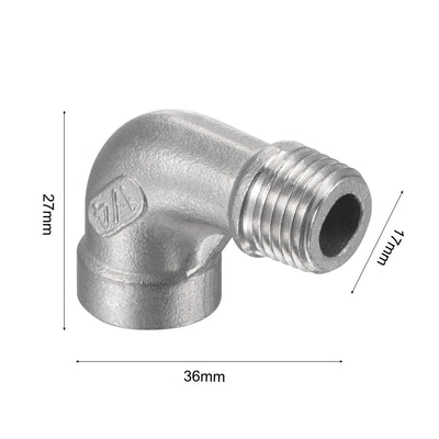 Harfington Pipe Fittings Elbow NPT Male to Female Thread Hose Connector Adapter 304 Stainless Steel