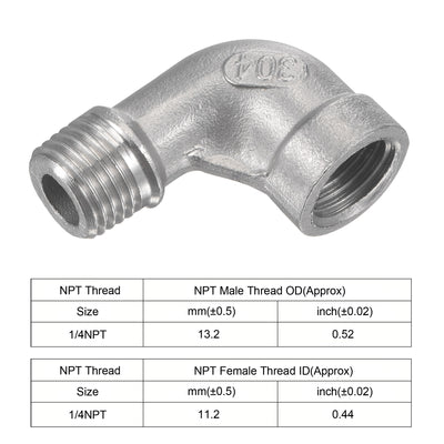Harfington Pipe Fittings Elbow NPT Male to Female Thread Hose Connector Adapter 304 Stainless Steel