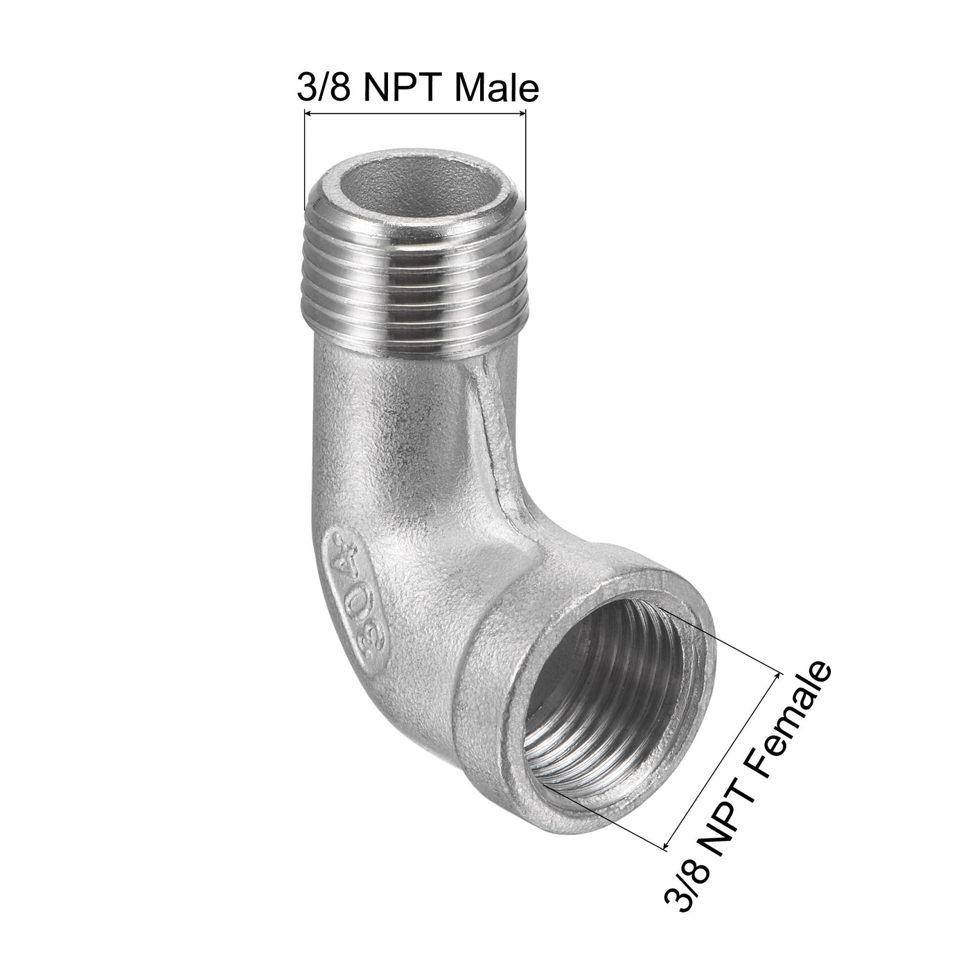 Harfington Pipe Fitting Elbow NPT Male to Female Thread Hose Connector Adapter 304 Stainless Steel